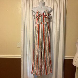 Romeo & Juliet Couture Striped Jumpsuit - Red, Green, White